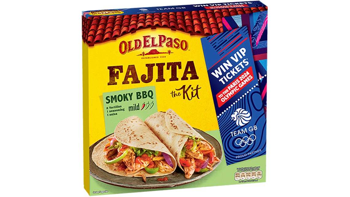 package of smoky bbq fajita kit promoting paris olympic competition